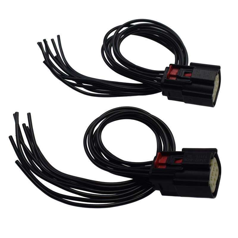 2PCS Headlight 6-Pin Wire 8Way Pigtail Connector For 2016-18 Chevrolet Silverado