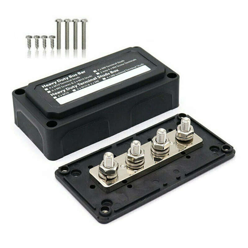 Universal 48V 300A M8(5/16") 4 Stud Heavy Duty Bus Bar Power Distribution Block~