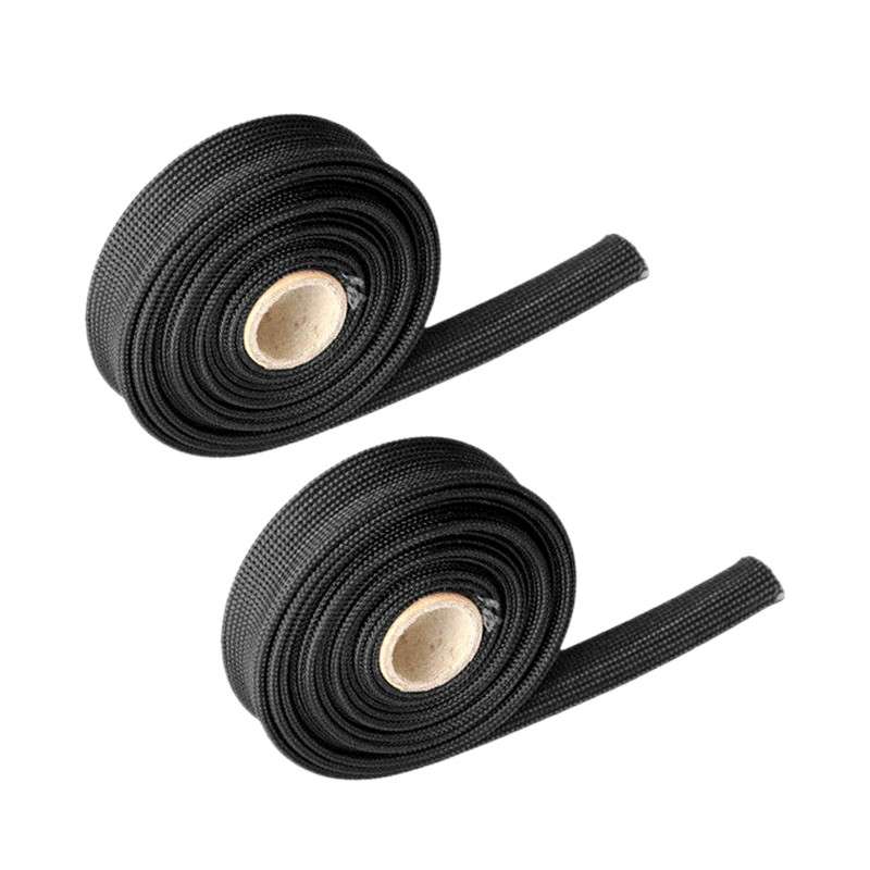 2Pcs Heat Fiberglass Shield Sleeve Adjustable Hose Heat Spark Plug Wire 10ft cc