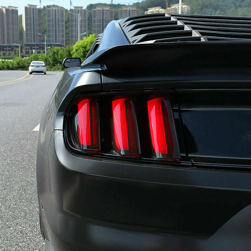 6pcs Smoked Black Tail Light Lamp Cover Guard Trim Fit For Ford Mustang 2015-17