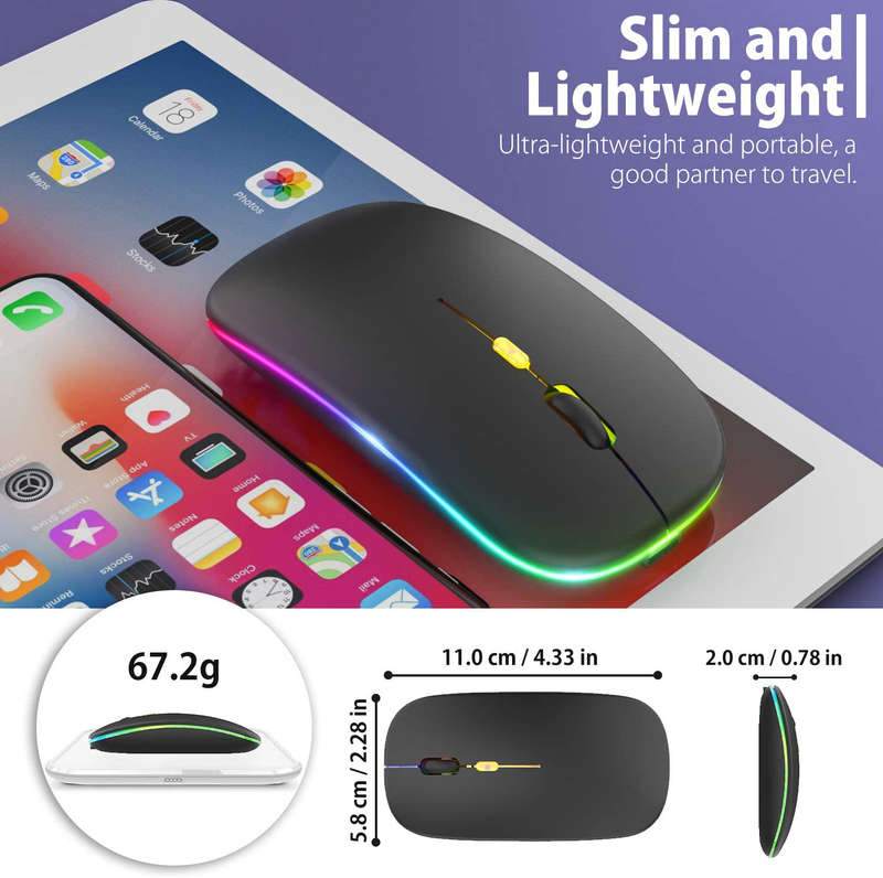 Image 41 - LED-Wireless-Mouse-Rechargeable-Slim-Silent-Mouse-2-4G-Portable-Mobile-Optical