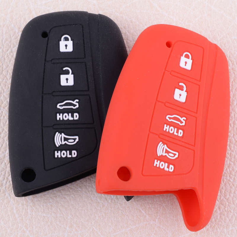 4 Buttons Remote Key Fob Cover Case Holder Fit for Hyundai Genesis Santa Fe