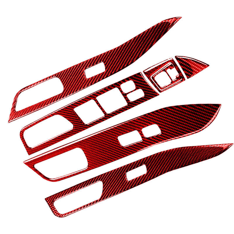 Carbon Fiber Window Switch Panel Cover Fit For Mitsubishi Lancer EVO X 2008-2015