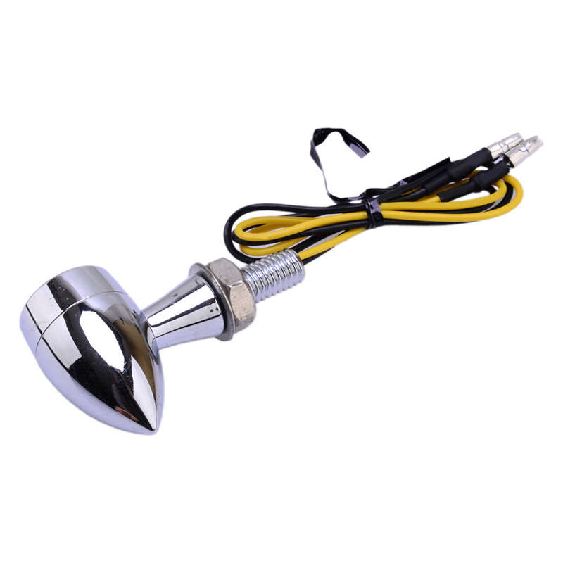 2x Motorcycle Amber Mini Bullet LED Turn Signal Light Brake Lamp Indicator