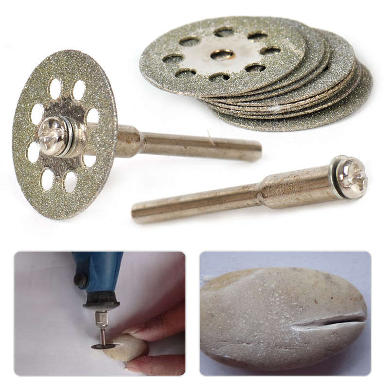 22mm Diamond Cut Off Wheel Disc + 3mm Mandrel Grinding Tool Fit for Rotary
