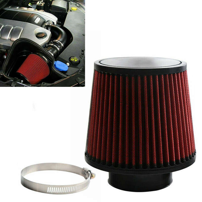 Red 4"100mm Performance High Flow Inlet Cold Air Intake Cone Dry Air Filter jk