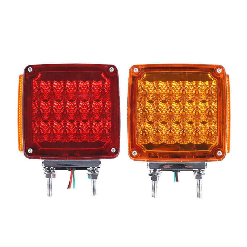 1pair 39LED Dual Face Stud Mount Pedestal Fender Turn Signal Marker Light Lamp