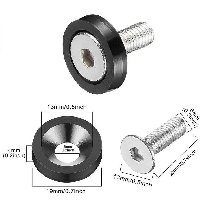 20X Bumper Fender 19mm Washers Bolt Screw M6x20mm Engine Bay Dress Up Set