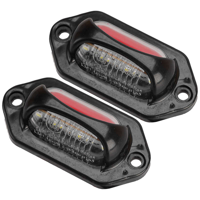 2Pcs Car Truck Trailer 12-24V White & Red LED License Plate Tag Light Lamp