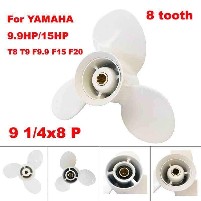 Outboard Propeller 9 1/4x11 For Yamaha 2/4-Stroke 9.9HP 15HP 20HP 8 Spline Tooth
