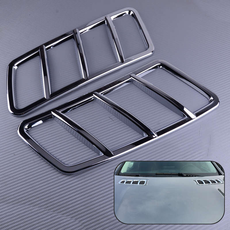 2x ABS Chrome Engine Hood Air Vent Outlet Cover Trim Fit For Mercedes-Benz GLE