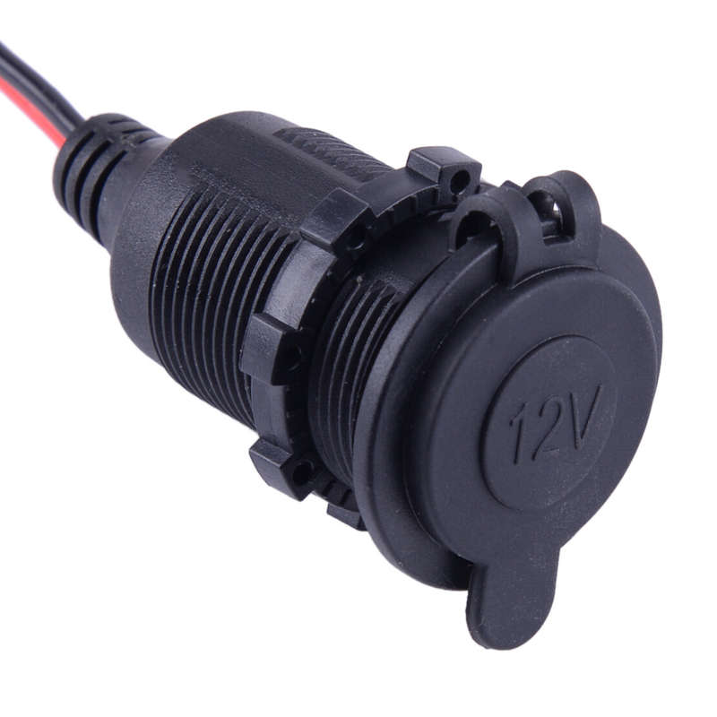 12V Car Cigarette Lighter Female Socket Adapter Cable 95cm with Waterproof Cap