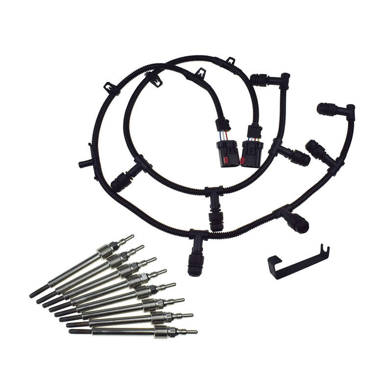 Glow Plug Harnesses+8 Glow Plugs ZD13 For 04-10 Ford 6.0L Powerstroke Diesel New