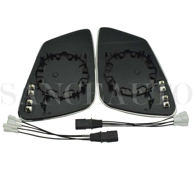 LH RH Heated Mirror Glass W/ Wire 4 Pins For BMW 5 6 7 E60 F10 F18 GT F07 F06