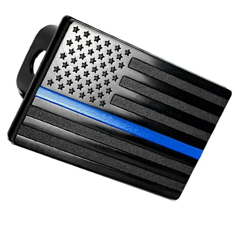 Thin Blue Line US American Flag Tow Trailer Hitch Cover Fits 2" Inch Receivers