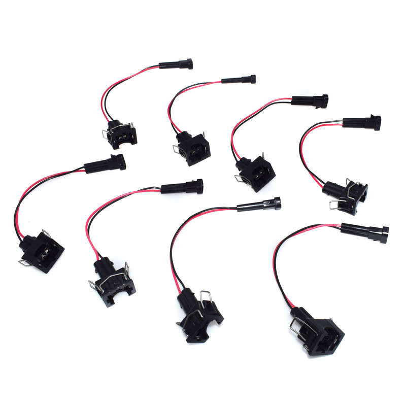 8pcs For LQ4, LQ9 4.8 5.3 6.0 wire Harness to LS1 LS6 LT1 EV1 Injector Adapters