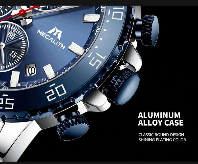 Image 9 - Men watch s luxury MEGALITH watches Relogio Masculino Waterproof chronograph s