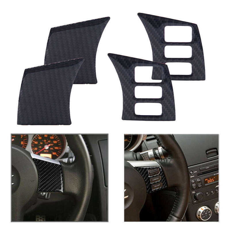 Carbon Fiber Interior Steering Wheel Cover Trim Fit For Nissan 350Z 2006-2009