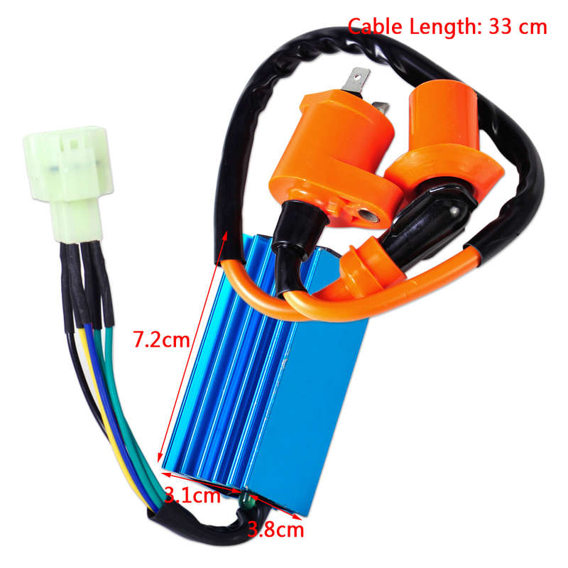 Racing Ignition Coil + CDI Box Fit for GY6 50cc 125cc 150cc Scooter ATV Go Kart