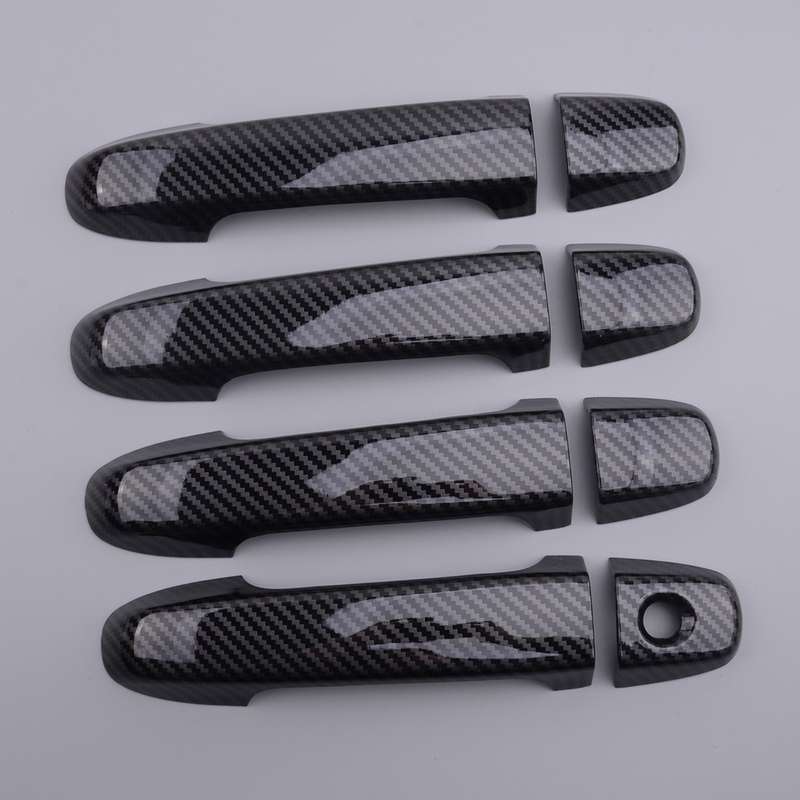 Carbon Fiber Style Exterior Door Handle Cover Trim Decor Fit for Toyota Camry