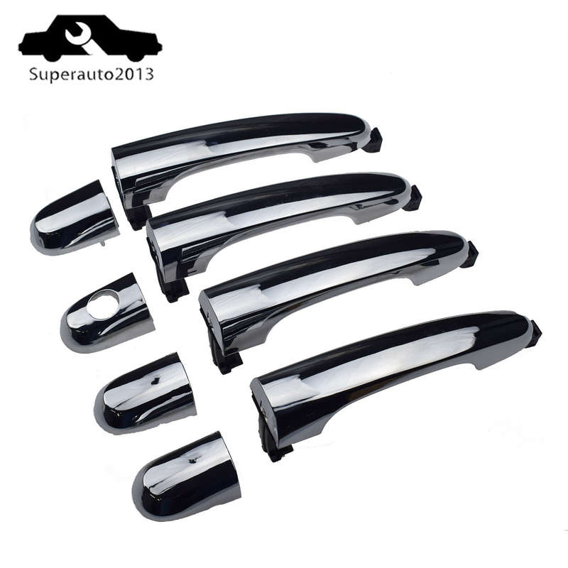 4PCS Front Rear Left Right Outside Door Handle Chrome For 2011-2015 Kia Sorento