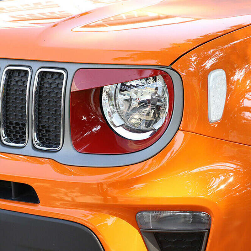 2pcs Bird Style Front Headlight Lamp Cover Trim Fit For Jeep Renegade 2019-2020
