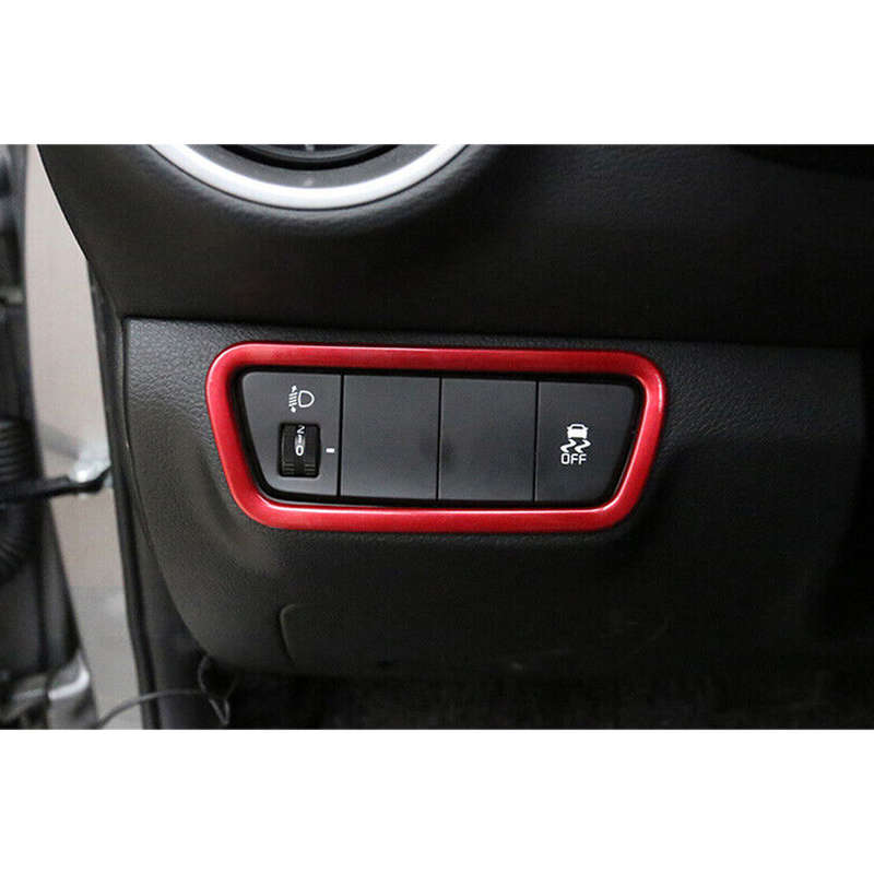 Headlight Switch Button Trim Cover Frame Red Fit for Kia K3 Forte 2019-2023