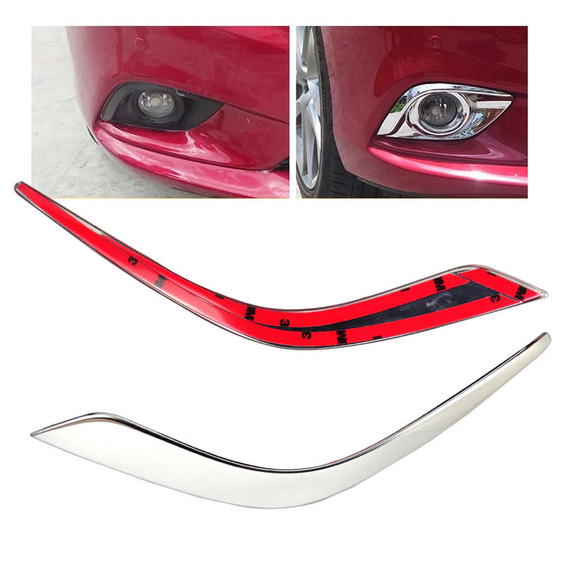 Chrome Plated Fog Light Lamp Cover Eyebrow Trim Fit for Mazda 6 Atenza 2013-2016