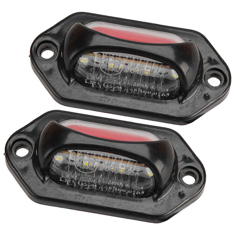 2Pcs Car Truck Trailer 12-24V White & Red LED License Plate Tag Light Lamp