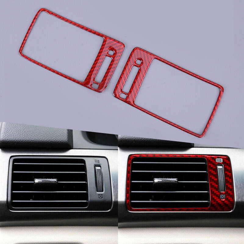 1pair Real Carbon Fiber Side AC Air Vent Outlet Cover Trim Fit for Honda Accord