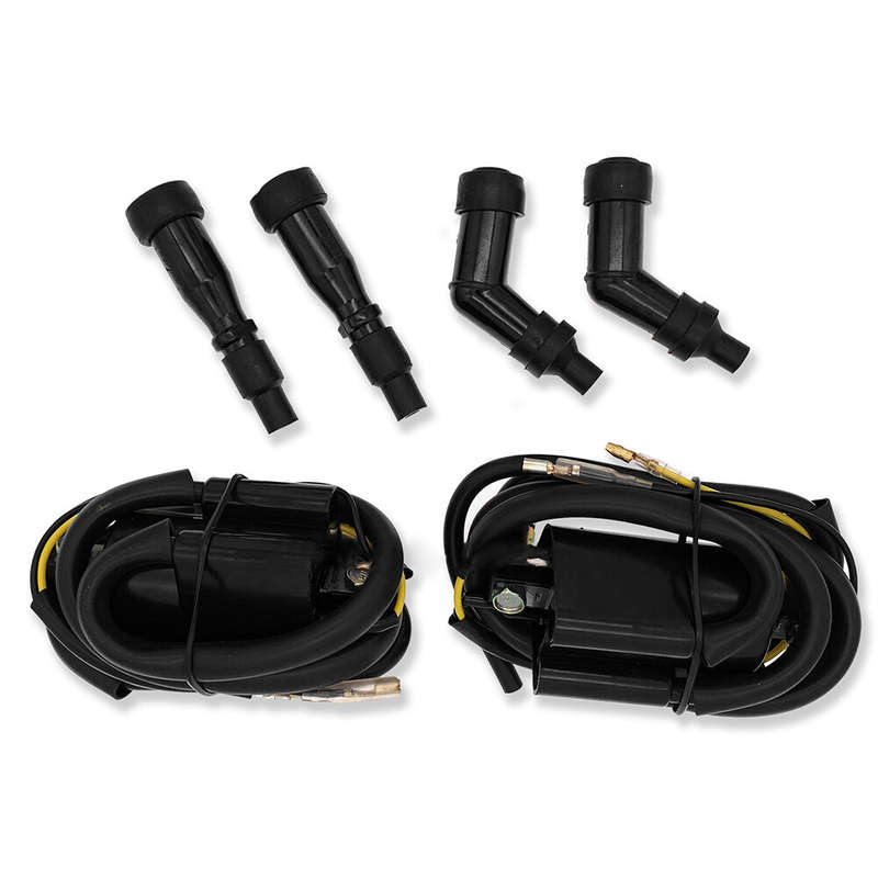 2x Ignition Coils Assembly with Spark Plug Caps fit for Suzuki GS550 GS850