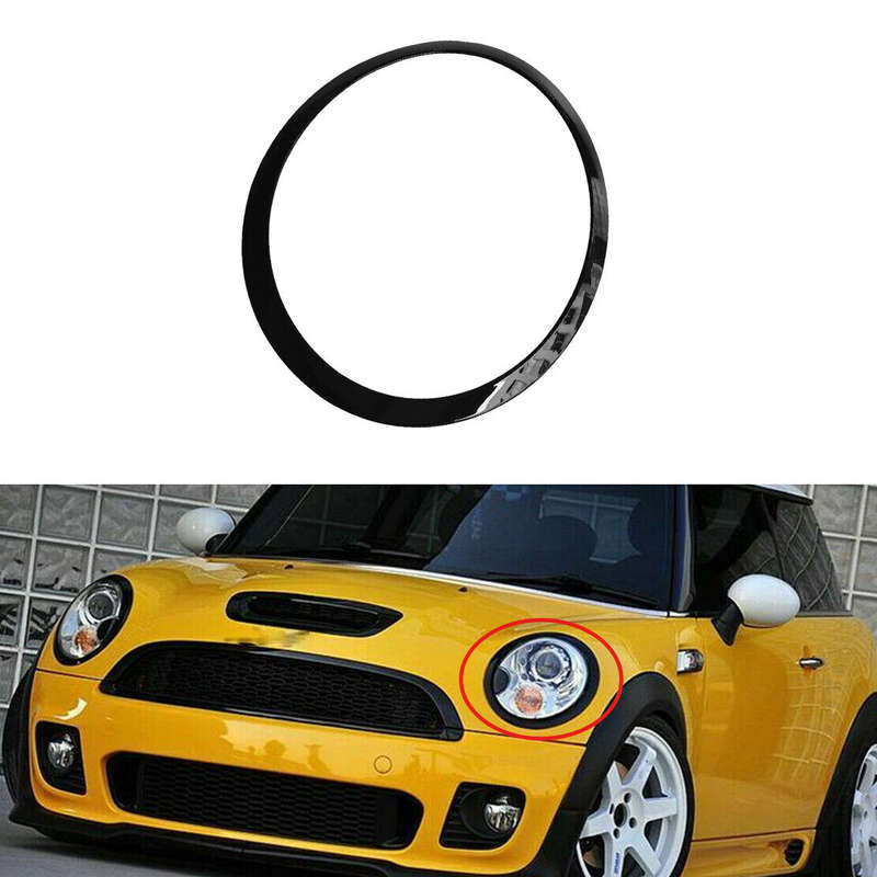 Left Headlight Cover Trim Ring Fit for Mini Cooper R55 R56 R58 Glossy Black