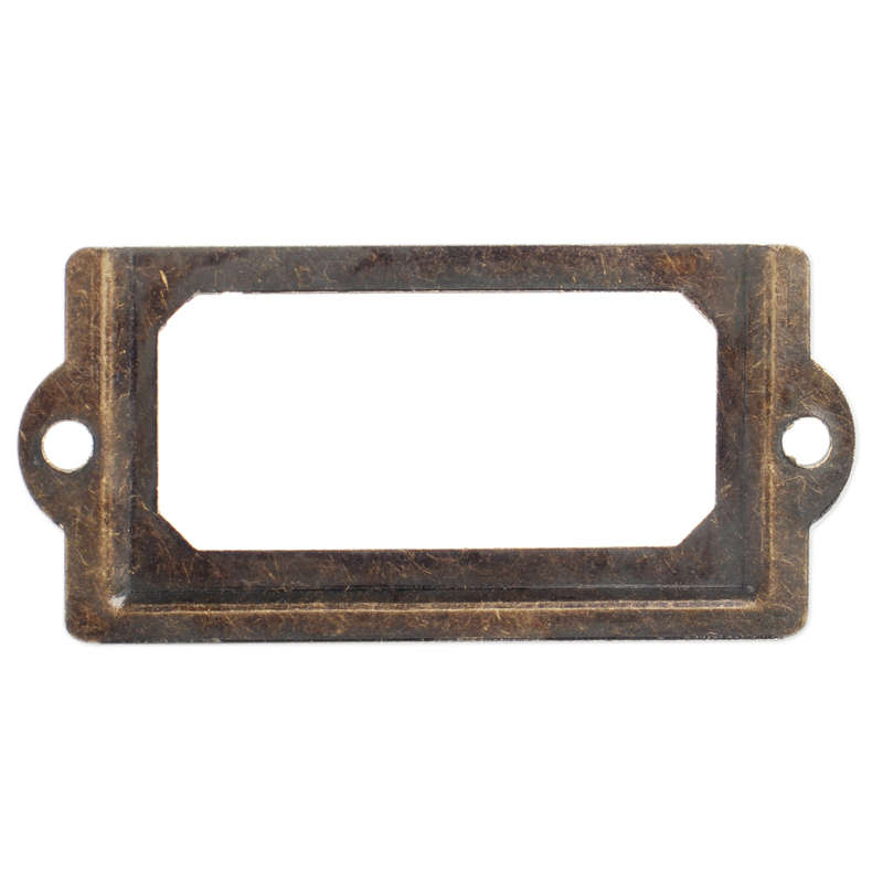 12Pcs Antique Drawer Cabinet Label Tag Holders File Name Card Frame with Screw