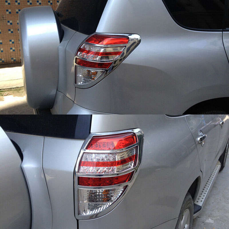 1Pair Silver Brake Lamp Tail Light Cover Frame Fit for Toyota RAV4 2006-2012