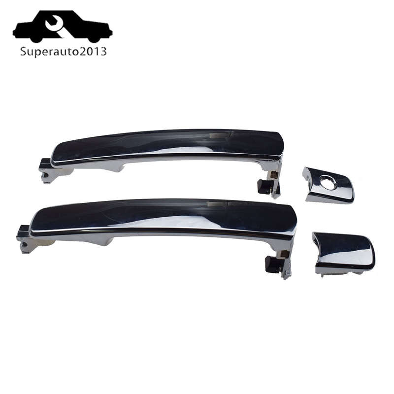 2X Exterior Door Handle Front Left & Right Side Chrome For Nissan Rogue 2008-15