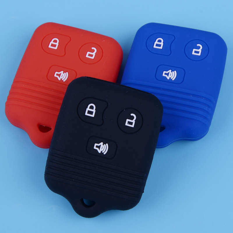Silicone 3 BTN Car Remote Key Fob Case Holder Cover Fit for Ford Lincoln Mazda
