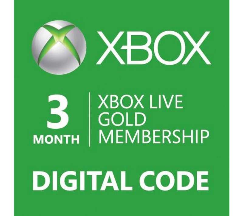 [Digital Code] 3 MONTH XBOX LIVE GOLD MEMBERSHIP (XBOX 360/ONE)