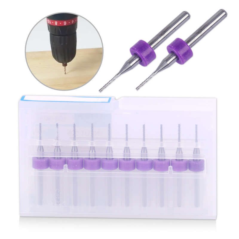 10x Tungsten Steel Engraving End Mill Bit Router PCB CNC Rotary Cutting Tool 1mm