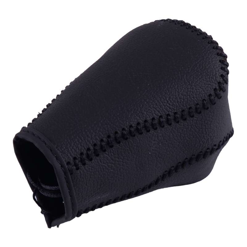 Car Black PU Leather Gear Shift Lever Knob Cover Trim Fit for Honda CRV 15 2016