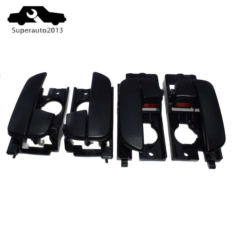 4X Front Rear Left Right Inside Door Handle Black For 2007-11 Hyundai Accent New