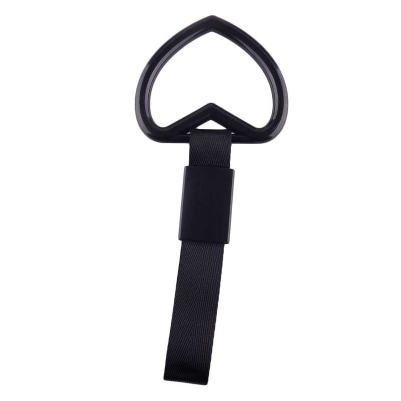 Black Heart Car Subway Ring Tow Hook Charm Drift Overhead Door Handle