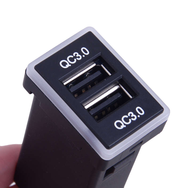 QC3.0 Dual USB Quick Charger Fit for Toyota Corolla Camry RAV4 Highlander