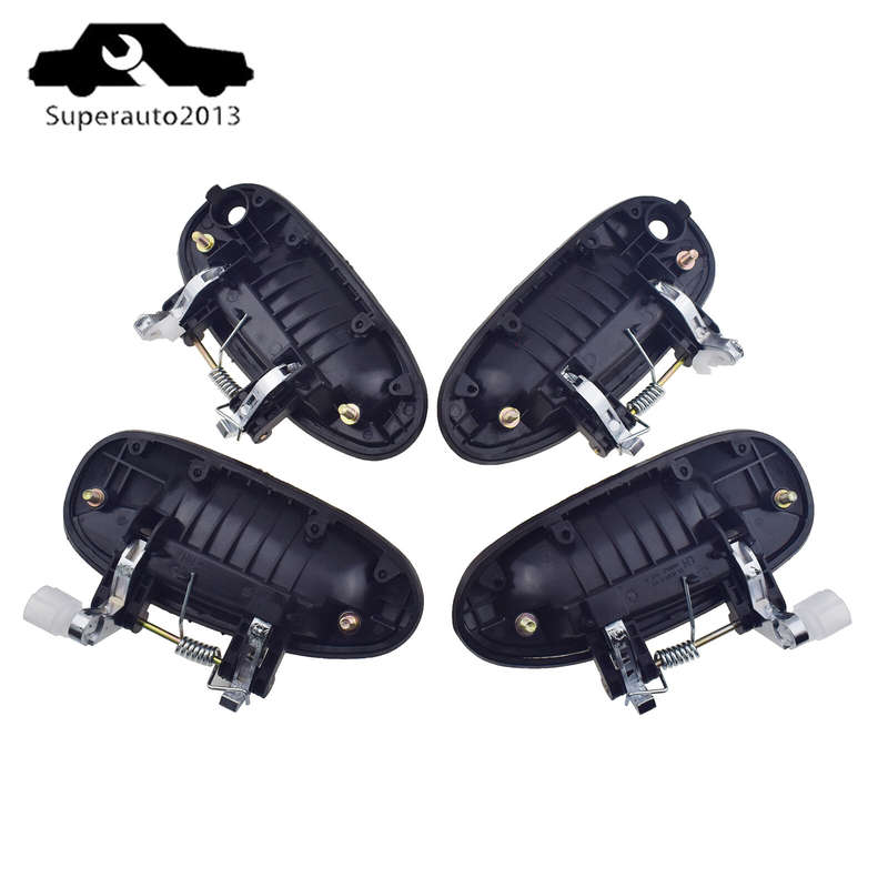 4PCS Front Rear Left Right Side Outside Door Handle Chrome For Kia Carens 02-06