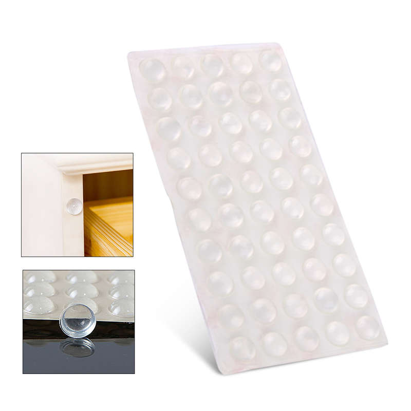 50 PCS Self Adhesive Silicone Rubber Cabinet Door Pad Bumper Stop Damper Cushion