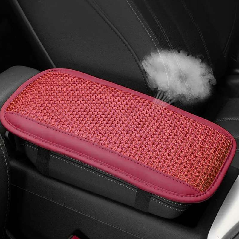 Car Armrest Pad Cover Center Box Cushion Mat Protector Pad Red