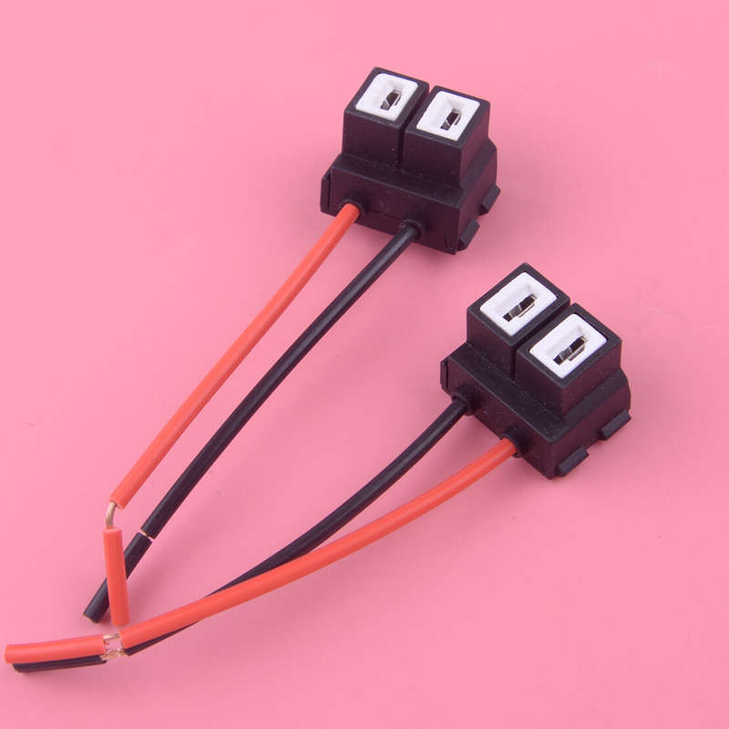 2X H7 Female Headlight Fog Bulb Ceramic Socket Plug Connector Wiring Harness