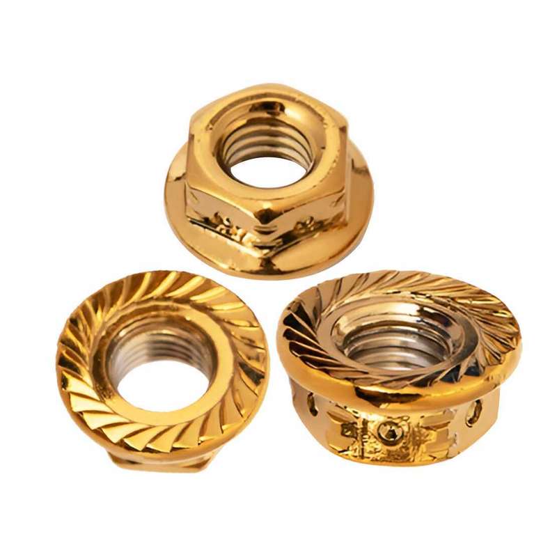 6Pcs Gloden Flange M10 Hex Nut Bolt Screw Fit For Motorcycle Bicycle de
