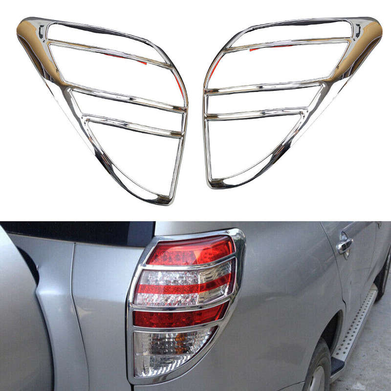 1Pair Silver Brake Lamp Tail Light Cover Frame Fit for Toyota RAV4 2006-2012