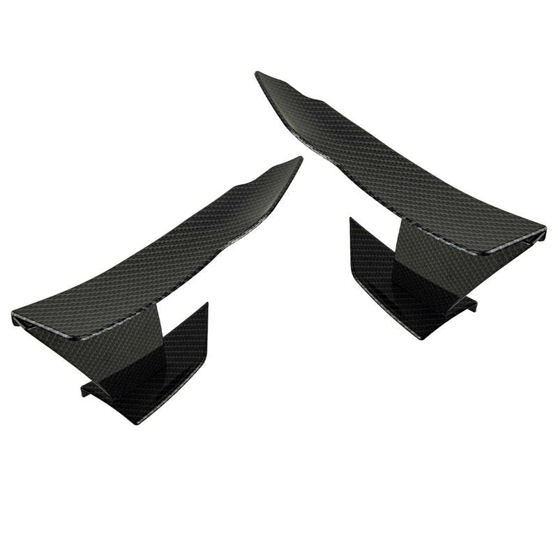 6Pcs Carbon Fiber ABS Car Front Bumper Refit Lip Fin Splitters Spoilers Canards