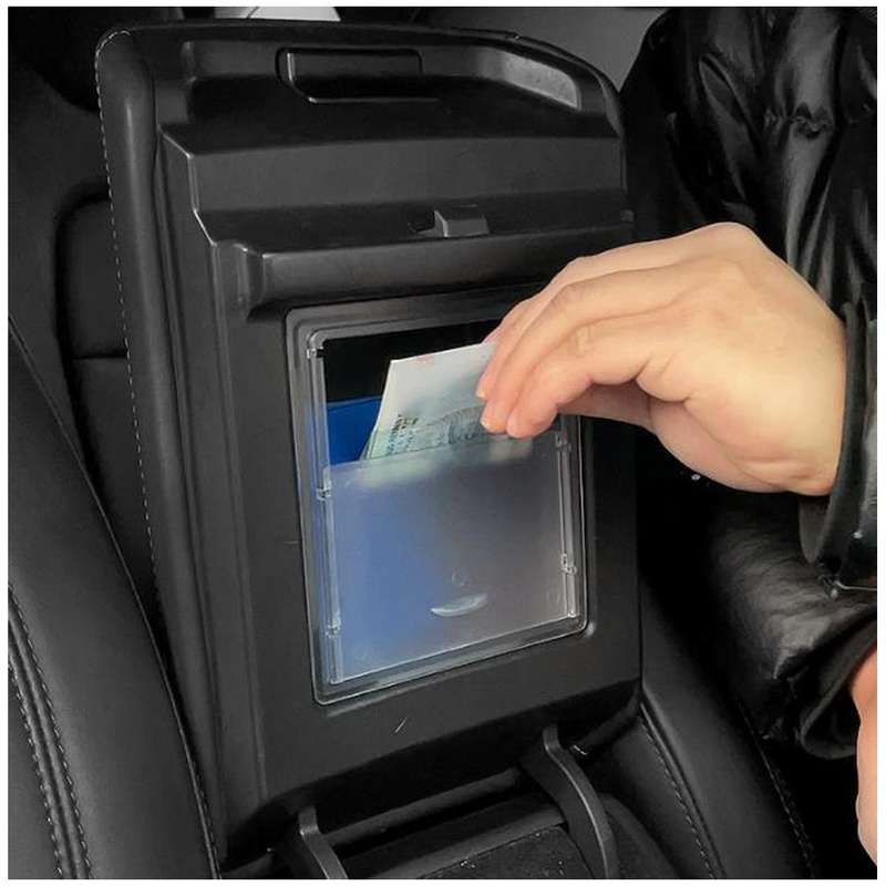 Center Console Armrest Hidden Storage Box Tray ABS Fit For Tesla Model Y 20-2021